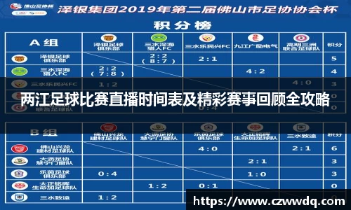 两江足球比赛直播时间表及精彩赛事回顾全攻略